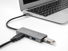 DeLOCK 4-portowy koncentrator USB 5 Gbps ze złączem USB Typu-A — z boku porty USB Typu-A
