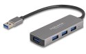 DeLOCK 4-portowy koncentrator USB 5 Gbps ze złączem USB Typu-A — z boku porty USB Typu-A