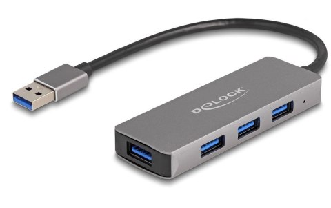 DeLOCK 4-portowy koncentrator USB 5 Gbps ze złączem USB Typu-A — z boku porty USB Typu-A DeLOCK 4-portowy koncentrator USB 5 Gbps ze złączem USB Typu-A — z boku porty USB Typu-A
