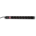 LogiLink PDU8C01 rozdzielacz zasilania PDU 8 x gniazdo sieciowe 1U Czarny