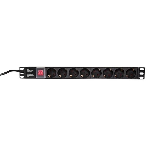 LogiLink PDU8C01 rozdzielacz zasilania PDU 8 x gniazdo sieciowe 1U Czarny LogiLink PDU8C01 rozdzielacz zasilania PDU 8 x gniazdo sieciowe 1U Czarny