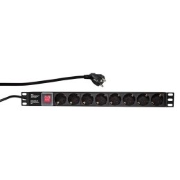 LogiLink PDU8C01 rozdzielacz zasilania PDU 8 x gniazdo sieciowe 1U Czarny