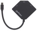 Manhattan 207720 adapter kablowy 0,25 m Mini DisplayPort DVI-I + VGA (D-Sub) + HDMI Czarny