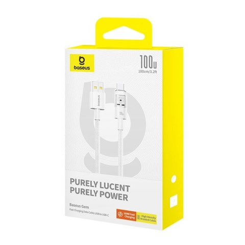 Kabel Baseus Gem USB-USB C 100W 1m (biały) Kabel Baseus Gem USB-USB C 100W 1m (biały)
