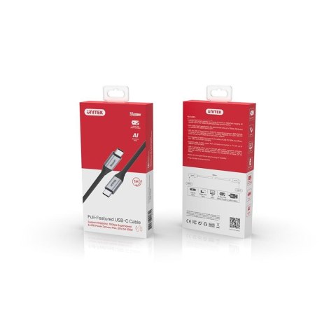 UNITEK KABEL USB-C - USB-C, 10GBPS 4K 60HZ 20V/5A UNITEK KABEL USB-C - USB-C, 10GBPS 4K 60HZ 20V/5A