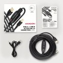 Axagon ADR-220B USB 2.0 A-M -> B-M aktywny kabel pomiędzy / repeater 20m czarny