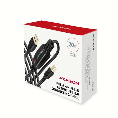 Axagon ADR-220B USB 2.0 A-M -> B-M aktywny kabel pomiędzy / repeater 20m czarny Axagon ADR-220B USB 2.0 A-M -> B-M aktywny kabel pomiędzy / repeater 20m czarny