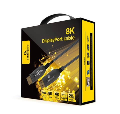 Gembird CC-DP8K-AOC-20M kabel DisplayPort Czarny Gembird CC-DP8K-AOC-20M kabel DisplayPort Czarny