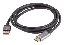 Lanberg CA-DPHD-20CU-0018-BK adapter kablowy 1,8 m DisplayPort HDMI Typu A (Standard) Czarny, Srebrny