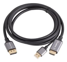 Lanberg CA-HDDP-20CU-0018-BK adapter kablowy 1,8 m DisplayPort HDMI + USB Czarny, Srebrny