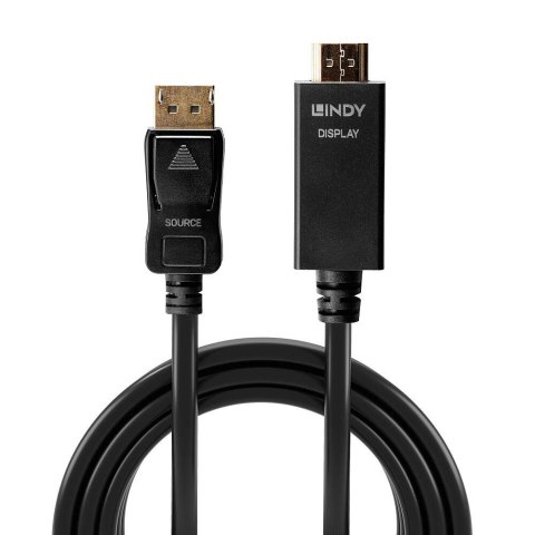 Lindy 36922 adapter kablowy 2 m DisplayPort HDMI Typu A (Standard) Czarny Lindy 36922 adapter kablowy 2 m DisplayPort HDMI Typu A (Standard) Czarny