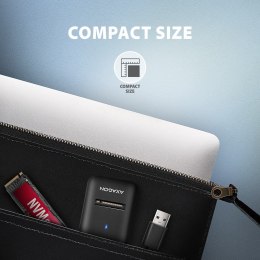 Obudowa SSD Axagon ADM2-AM USB-A 10Gbps - M.2 NVMe & SATA SSD adaptér, kabelis USB-A 10cm Czarny