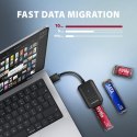 Obudowa SSD Axagon ADM2-AM USB-A 10Gbps - M.2 NVMe & SATA SSD adaptér, kabelis USB-A 10cm Czarny
