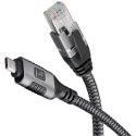 Techly ICOC U3C-RJ45-010 kabel sieciowy Srebrny, Czarny 1 m Cat6 F/UTP (FTP)