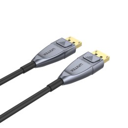 UNITEK C1617GY kabel DisplayPort 15 m Czarny, Srebrny