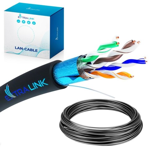Extralink CAT5E FTP (F/UTP) Zewnętrzny | Kabel sieciowy skrętka | 50M Extralink CAT5E FTP (F/UTP) Zewnętrzny | Kabel sieciowy skrętka | 50M