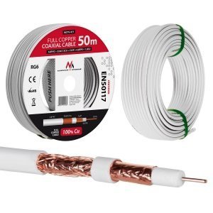 Kabel koncentryczny Maclean MCTV-471 (50m ; kolor biały) Kabel koncentryczny Maclean MCTV-471 (50m ; kolor biały)
