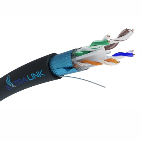 Kabel sieciowy skrętka Extralink CAT6 FTP (F/UTP) V2 Zewnętrzny 25M Kabel sieciowy skrętka Extralink CAT6 FTP (F/UTP) V2 Zewnętrzny 25M