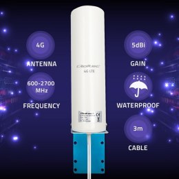Qoltec 57044 Antena 4G LTE DUAL | 5dBi | dookólna | zewnętrzna
