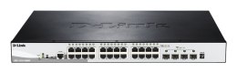 D-Link DGS-1510-28XMP/E łącza sieciowe Zarządzany L2/L3 Gigabit Ethernet (10/100/1000) Obsługa PoE Czarny, Szary