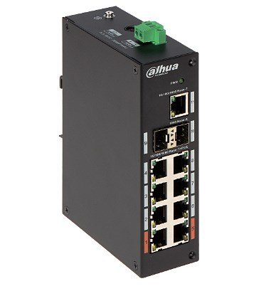 Przełącznik Dahua Technology PFS3211-8GT-120-V2, PoE, gigant sieciowy, montaż na biurku/ścianie, czarny Przełącznik Dahua Technology PFS3211-8GT-120-V2, PoE, gigant sieciowy, montaż na biurku/ścianie, czarny