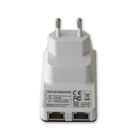 Router bezprzewodowy Techly I-WL-REPEATER2 Fast Ethernet Czarny, Biały