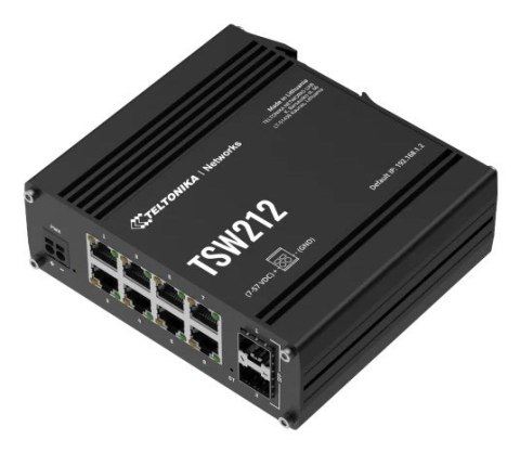 Teltonika TSW212 Zarządzany L2 Gigabit Ethernet (10/100/1000) Czarny Teltonika TSW212 Zarządzany L2 Gigabit Ethernet (10/100/1000) Czarny