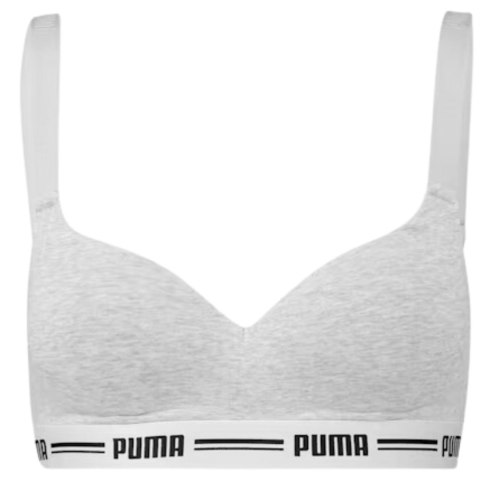 Stanik damski sportowy Puma Padded Top 1P Hang szary 907863 03 L Stanik damski sportowy Puma Padded Top 1P Hang szary 907863 03 L