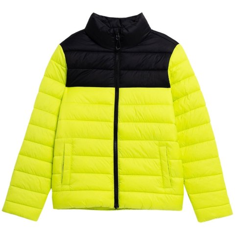 Kurtka puchowa dla chłopca 4F soczysta zieleń 4FJSS23TDJAM077 45S 158cm Kurtka puchowa dla chłopca 4F soczysta zieleń 4FJSS23TDJAM077 45S 158cm