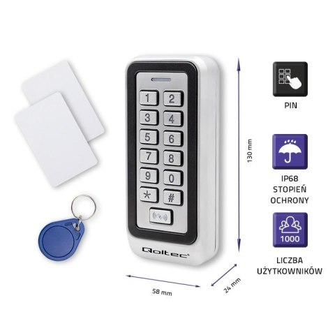 QOLTEC ZAMEK SZYFROWY TRITON Z CZYTNIKIEM RFID | KOD | KARTA | BRELOK | IP68 | EM QOLTEC ZAMEK SZYFROWY TRITON Z CZYTNIKIEM RFID | KOD | KARTA | BRELOK | IP68 | EM