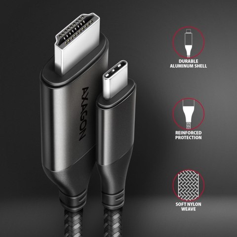Axagon RVC-HI2MC adapter kablowy 1,8 m USB Type-C HDMI Czarny Axagon RVC-HI2MC adapter kablowy 1,8 m USB Type-C HDMI Czarny