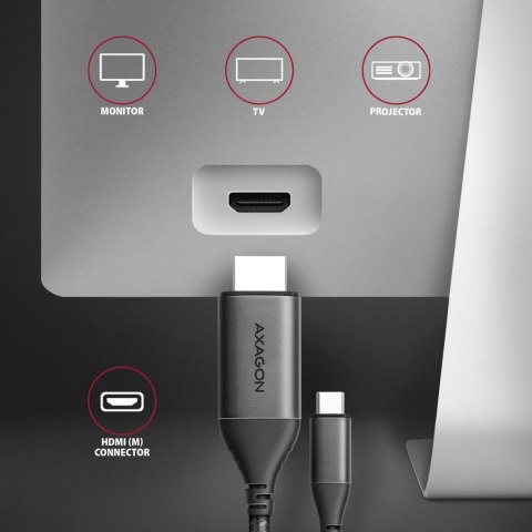 Axagon RVC-HI2MC adapter kablowy 1,8 m USB Type-C HDMI Czarny Axagon RVC-HI2MC adapter kablowy 1,8 m USB Type-C HDMI Czarny
