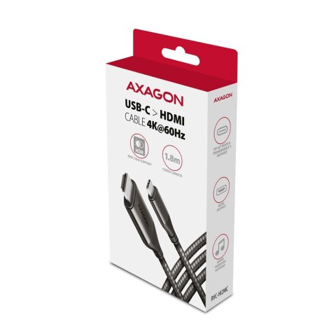 Axagon RVC-HI2MC adapter kablowy 1,8 m USB Type-C HDMI Czarny Axagon RVC-HI2MC adapter kablowy 1,8 m USB Type-C HDMI Czarny