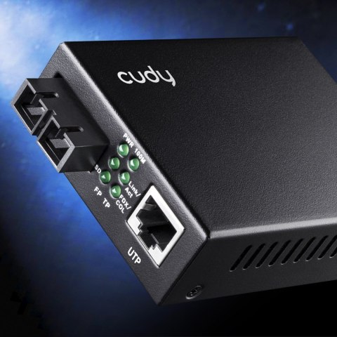 Cudy MC100SA-20 konwerter sieciowy 100 Mbit/s 1310 nm Pojedynczy Czarny