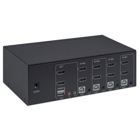 MANHATTAN PRZEŁĄCZNIK KVM HDMI/USB 4X1 DUAL-MONITO MANHATTAN PRZEŁĄCZNIK KVM HDMI/USB 4X1 DUAL-MONITO