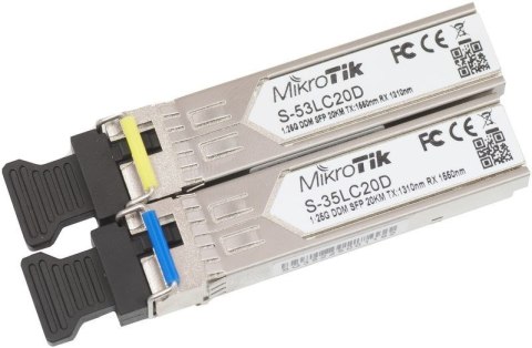MikroTik Moduł SFP S-3553LC20D 1,25Gb/s, 20km