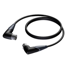 PROCAB KABEL MĘSKIE ZŁĄCZE KĄTOWE XLR - ŻEŃSKIE ZŁĄCZE KĄTOWE XLR, 5 M