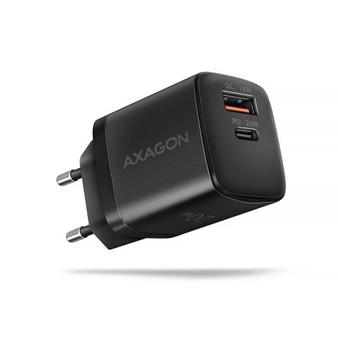 Axagon ACU-PQ20 wall charger QC3.0/AFC/FCP+ PD type-C 20 W - schwarz - USB Typ C Telefon komórkowy, Smartfon, Smartwatch, Tablet Axagon ACU-PQ20 wall charger QC3.0/AFC/FCP+ PD type-C 20 W - schwarz - USB Typ C Telefon komórkowy, Smartfon, Smartwatch, Tablet