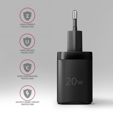 Axagon ACU-PQ20 wall charger QC3.0/AFC/FCP+ PD type-C 20 W - schwarz - USB Typ C Telefon komórkowy, Smartfon, Smartwatch, Tablet Axagon ACU-PQ20 wall charger QC3.0/AFC/FCP+ PD type-C 20 W - schwarz - USB Typ C Telefon komórkowy, Smartfon, Smartwatch, Tablet
