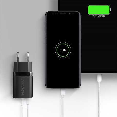 Axagon ACU-PQ20 wall charger QC3.0/AFC/FCP+ PD type-C 20 W - schwarz - USB Typ C Telefon komórkowy, Smartfon, Smartwatch, Tablet Axagon ACU-PQ20 wall charger QC3.0/AFC/FCP+ PD type-C 20 W - schwarz - USB Typ C Telefon komórkowy, Smartfon, Smartwatch, Tablet