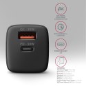 Axagon ACU-PQ30 Ladegerät QC3.0, 4.0/AFC/FCP/PPS/Apple+ PD USB-C, 30W - schwarz - Kompaktes Ladegerät - 1x USB-C und 1x USB-A Te