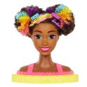 Barbie Głowa do stylizacji Neonowa tęcza Kręcone włosy HMD79