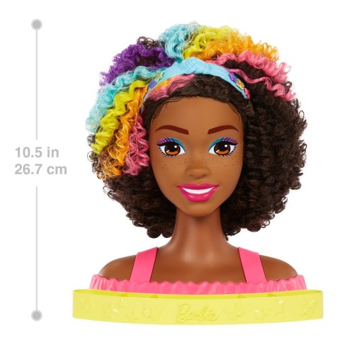 Barbie Głowa do stylizacji Neonowa tęcza Kręcone włosy HMD79 Barbie Głowa do stylizacji Neonowa tęcza Kręcone włosy HMD79