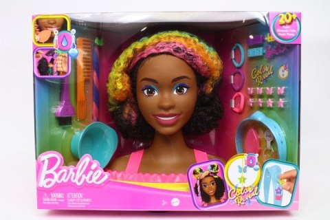 Barbie Głowa do stylizacji Neonowa tęcza Kręcone włosy HMD79 Barbie Głowa do stylizacji Neonowa tęcza Kręcone włosy HMD79