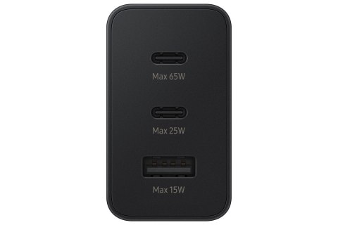 Ładowarka sieciowa SAMSUNG Trio EP-T6530 65W PD 1x USB-A, 2x USB-C (EP-T6530NBEGEU) Czarny