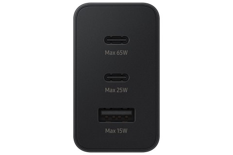 Ładowarka sieciowa SAMSUNG Trio EP-T6530 65W PD 1x USB-A, 2x USB-C (EP-T6530NBEGEU) Czarny