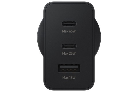 Ładowarka sieciowa SAMSUNG Trio EP-T6530 65W PD 1x USB-A, 2x USB-C (EP-T6530NBEGEU) Czarny