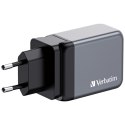 Ładowarka sieciowa Verbatim GaN GNC-65 2xUSB-C Uniwersalna