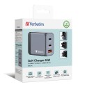 Ładowarka sieciowa Verbatim GaN GNC-65 2xUSB-C Uniwersalna