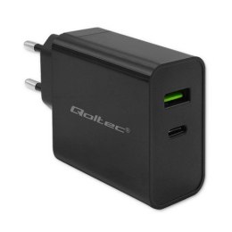 Qoltec 52378 ładowarka do urządzeń przenośnych Laptop, Przenośna konsola do gier, Power bank, Smartfon, Smartwatch, Tablet Czarn